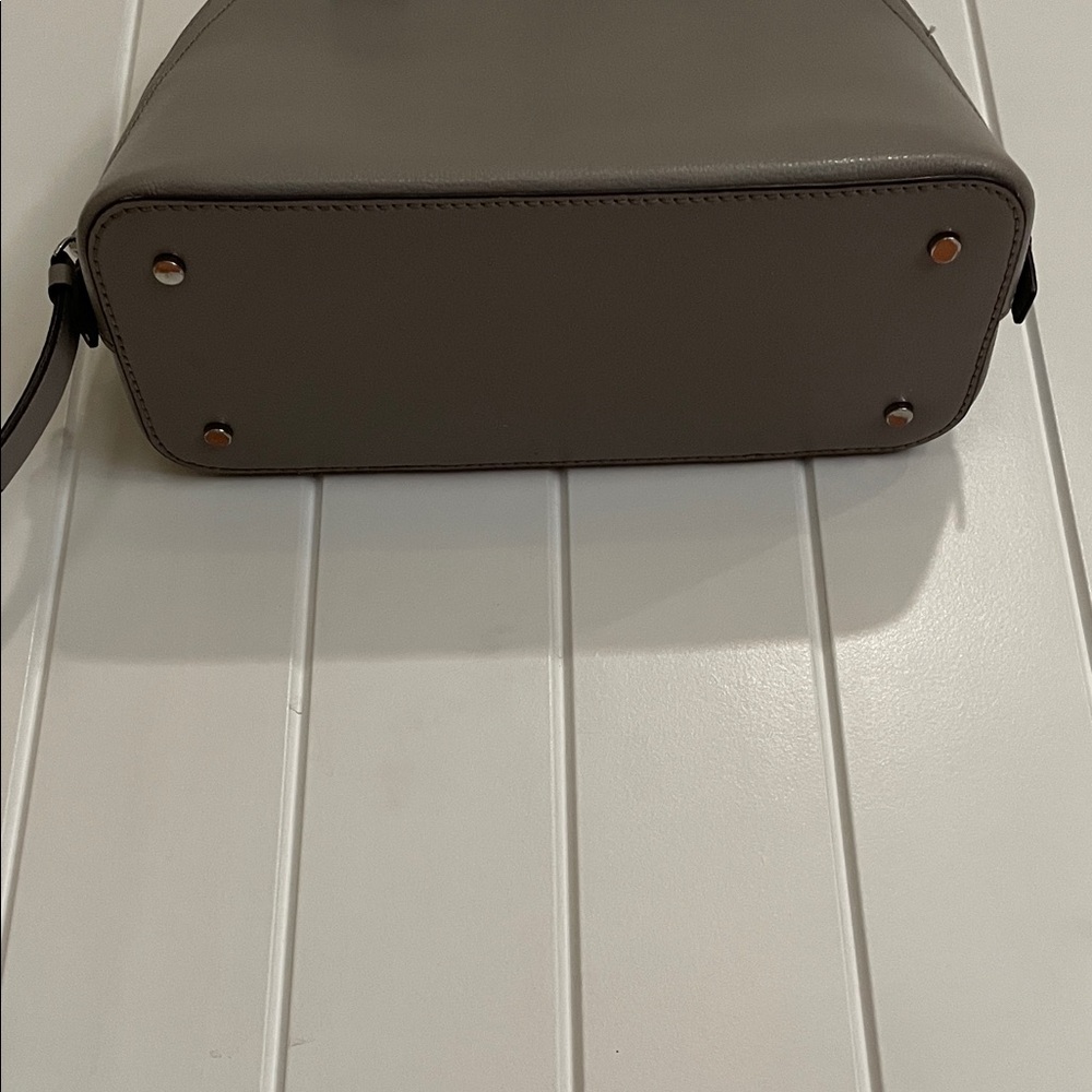 Kate Spade Gray pebble Leather Satchel 8”x10” with cross body strap included - Picture 2 of 8